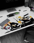 Relentless journey 40x20 anime desk mat featuring Ichigo’s transformation in powerful stages, from human to Hollow, Soul Reaper to ultimate warrior