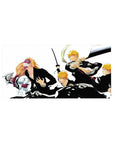 Ichigo's transformation 32x16 mouse pad featuring his evolution from human to Hollow, Soul Reaper to ultimate warrior, a must-have for Bleach fans