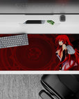 Rias Gremory anime mouse pad 36x16 inches, featuring her devil form with red hair and wings from High School DxD.