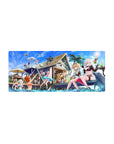 Streamlined beach party mouse pad 28x12 featuring dolphins and drinks for bold workspace flair
