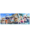 Compact beach party mouse pad 32x12 with vibrant swimwear theme for stylish and sleek desk decor