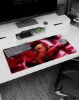 Demon Slayer anime mouse pad with Tanjiro Kamado, 32x16 inches, designed to bring power and style to any desk setup.