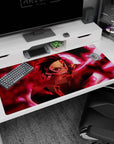 40x20 inches anime desk pad with Tanjiro Kamado from Demon Slayer, adding bold action and vibrant style to your desk setup.