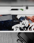 36x16 inches mouse pad with Spike Spiegel’s farewell, blending black-and-white silhouette and nebula swirls for a breathtaking design.