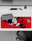 Ann Takamaki from Persona 5 in red suit on 32x12 inch anime mouse pad, exuding confidence with laser-sharp eyes.
