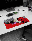 Ann Takamaki Persona 5 anime mouse pad, 28x12 inches, features her iconic red suit and confident pose on a bold red background.