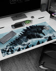 40x20 inches anime desk pad showing a colossal sea monster with jagged spines towering over fleeing ships.