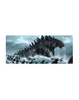 28x12 inches anime mouse pad featuring a sea titan rising over teal waves as jets and warships flee.