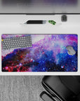Lavender, ocean blue, and rosy mist mouse pad 32x16 inches for a calm, cozy desk vibe.