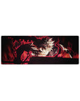 Compact Black Asta Crimson Flames Mouse Pad 32x12 with Black Clover theme for stylish and sleek desk decor