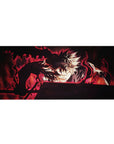 Black Asta Crimson Flames Mouse Pad 36x16 with demonic flames theme for immersive focus and fan inspiration
