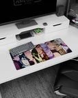 Anime mouse pad 28x12 inches featuring Hashira from Demon Slayer in a vibrant vertical collage with intense colors.