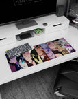 Anime mouse pad 32x12 inches featuring Hashira characters from Demon Slayer, showcasing vibrant colors and intense expressions.