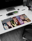 Anime mouse pad 32x16 inches featuring Hashira characters in a vibrant vertical collage with bold, emotional expressions.