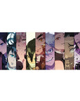 Anime desk pad 36x16 inches featuring vibrant portraits of Hashira from Demon Slayer, showcasing their intense glances and resolve.
