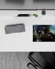 Small-sized 14x10 mousepad with cyberpunk theme adds bold, futuristic energy to any desk or workspace