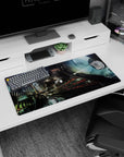 Urban futurism design on 32x16 mousepad brings Cyberpunk Cityscape's edgy aesthetic to life vividly