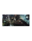 Streamlined Cyberpunk Cityscape Mousepad 28x12 featuring glowing city lights for bold workspace energy