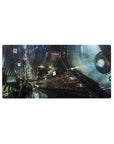 Cyberpunk Cityscape Mousepad 32x16 featuring radiant cityscapes for gaming or workspace energy with cyberpunk edge