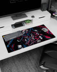 Cyberpunk vision 32x16 mouse pad with Cowboy Bebop’s crew, gritty linework, bold colors, and noir vibes for a dynamic anime workspace vibe