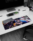 32x12 inches anime mouse pad showing Unicorn Gundam Destroy Mode clashing with Kshatriya in space.