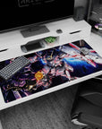 Mobile Suit Gundam 40x20 inches desk pad showing Unicorn Gundam Destroy Mode clashing Kshatriya.