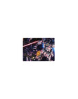 Classic anime mouse pad 14x10 inches with mecha battlefield art, smooth glide surface and bold detail.