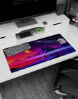 Tranquil adventure design on 32x16 deskmat brings Cosmic Horizon's breathtaking aesthetic to life vividly