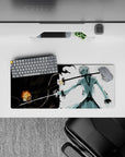 28x12 inches mouse pad with Ichigo’s battle against his Hollow self, sharp blacks and whites for raw, Bleach energy.