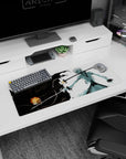 Artistic 32x12 inches mouse pad with Ichigo’s battle against his Hollow self, sharp blacks and whites for emotional power.