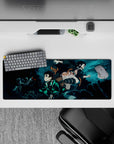 32x12 inches anime mouse pad with Tanjiro and Nezuko from Samurai Spirits, blending action and style for anime fans.