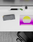 Small-sized 14x10 desk mat with minimalist design adds futuristic, artistic energy to any desk or workspace