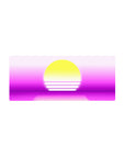 Streamlined Synthwave Minimalist Desk Mat 28x12 featuring glowing sun for bold yet calming workspace energy