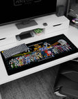 Valkyrie battroids and artillery frames stacked like a hangar wall chart on desk pad 36x16 inches.