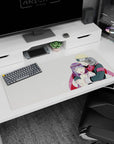 36x16 inches Naruto desk pad showing Naruto Uzumaki hugging Hinata Hyuga in falling snow.