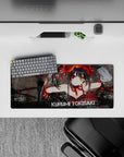 28x12 inches mouse pad in deep reds and smoky blacks, dark romance vibe with splattered texture.