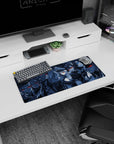 28x12 inches anime girl mouse pad featuring a fierce girl duo, sharp shadows and one bright blue eye.