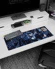32x12 inches anime girl mouse pad showing two fierce girls, one with a bright blue eye and red glow.
