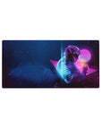 Neon Astronaut Desk Mat 32x16 featuring glowing neon for gaming or workspace energy with cosmic flair