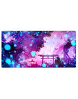 Mystical Forest Glow Deskmat 32x16 featuring radiant fireflies for gaming or workspace energy with peaceful flair