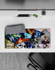 Explosive energy 28x12 mouse pad featuring Bleach warriors in high-energy poses, vivid colors, and intense action for a battle-ready desk vibe