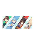 Anime mouse pad featuring KonoSuba characters Kazuma, Aqua, Megumin, and Darkness, size 28x12 inches.