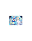 Classic anime girl mouse pad 14x10 inches with Sailor Moon and princess art under a sparkling moon.