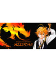 Seven Deadly Sins dragon silhouette desk pad, Dragon’s Sin of Wrath text, 36x16 inches.