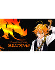 Seven Deadly Sins anime desk pad 40x20 inches with dragon silhouette, Wrath typography, and raised sword art.