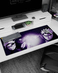 36x16 inches Naruto desk pad showing two Narutos colliding mid-lunge, screaming with Rasengan between.