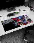 Persona 5 Royal mouse pad 32x16 inches featuring Joker and Kasumi mid-heist with neon glow, bold black-purple-red tones.