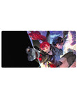 Mouse pad 32x16 inches featuring Joker and Kasumi from Persona 5 Royal, mid-heist with neon glow and city lights backdrop.