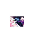 Classic anime girl mouse pad 14x10 inches with two heroines reaching across a starry cosmic void.