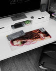 High-performance 28x12 inch mouse pad with serene character art, ideal for elegance and resilience
